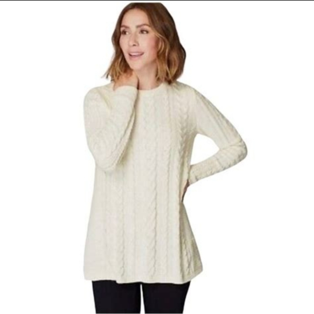 J Jill Chenille Cable Knit Tunic Sweater -Women's Size Small